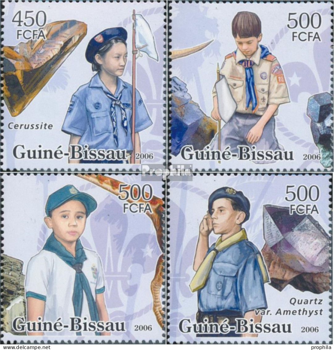 Guinea-Bissau 3391-3394 (kompl. Ausgabe) Postfrisch 2006 Pfadfinder, Dinosaurier, Mineralien - Guinea-Bissau