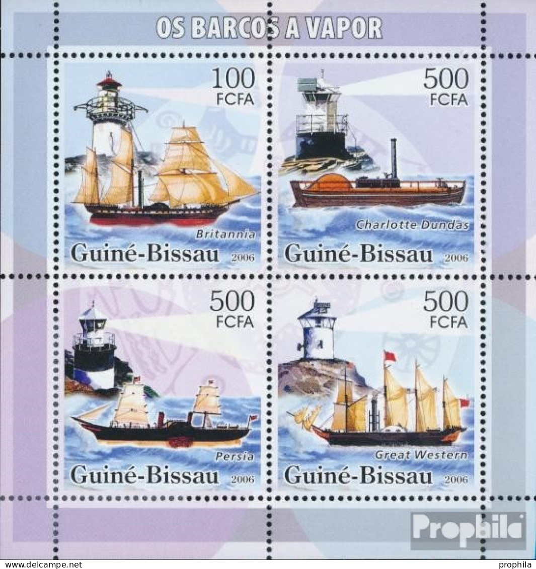 Guinea-Bissau 3311-3314 Kleinbogen (kompl. Ausgabe) Postfrisch 2006 Motorschiffe Und Leuchttürme - Guinea-Bissau