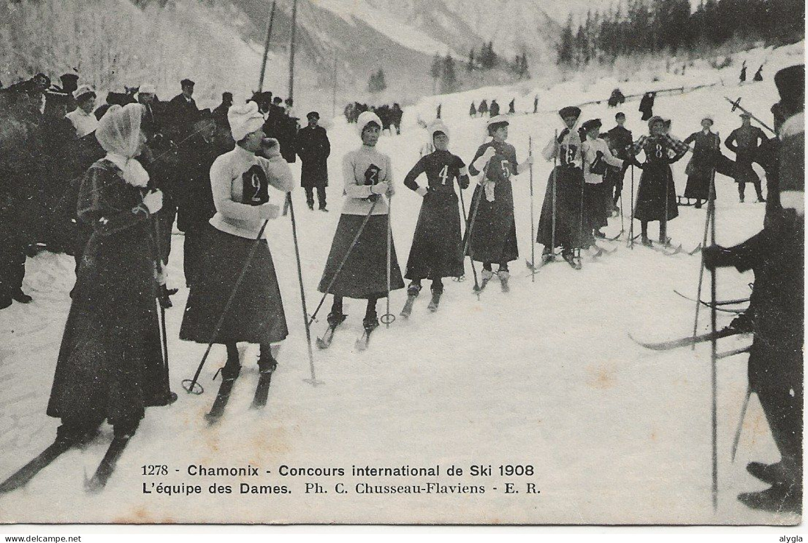 74 - CHAMONIX - Concours International De Skis 1908 - L'équipe Des Dames - Chamonix-Mont-Blanc