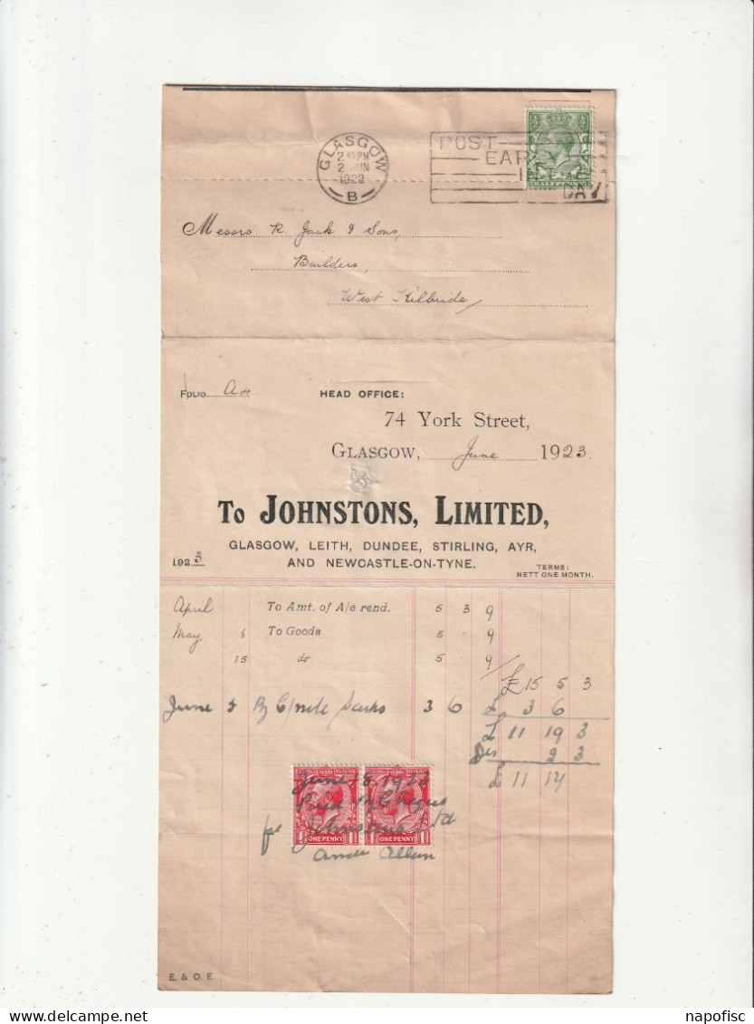 98-The Johnstons Limited....Glasgow .Scotland..(U.K)..1923 - Royaume-Uni