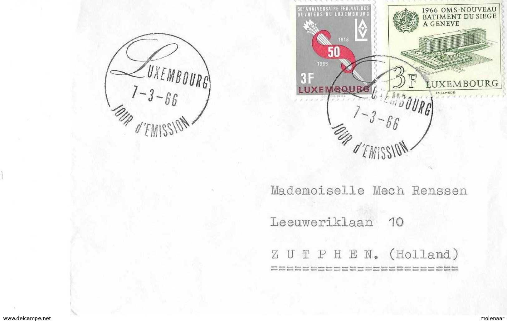 Postzegels > Europa > Luxemburg > 1944-.... > 1961-70 > Brief Met 724 En 725 (16913) - Lettres & Documents