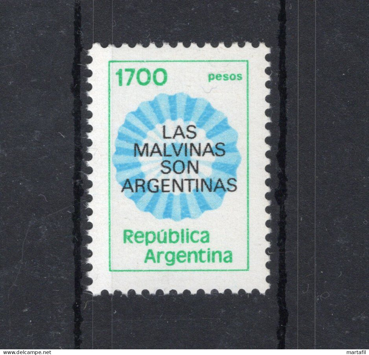 1982 ARGENTINA SET MNH ** N.1288 1700p. Fluo FLUORESCENTE - Neufs