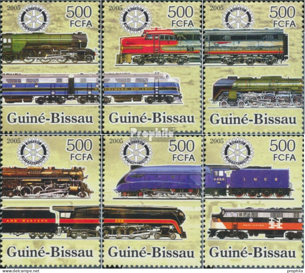 Guinea-Bissau 3276-3281 (kompl. Ausgabe) Postfrisch 2005 Lokomotiven Aus Aller Welt - Guinea-Bissau