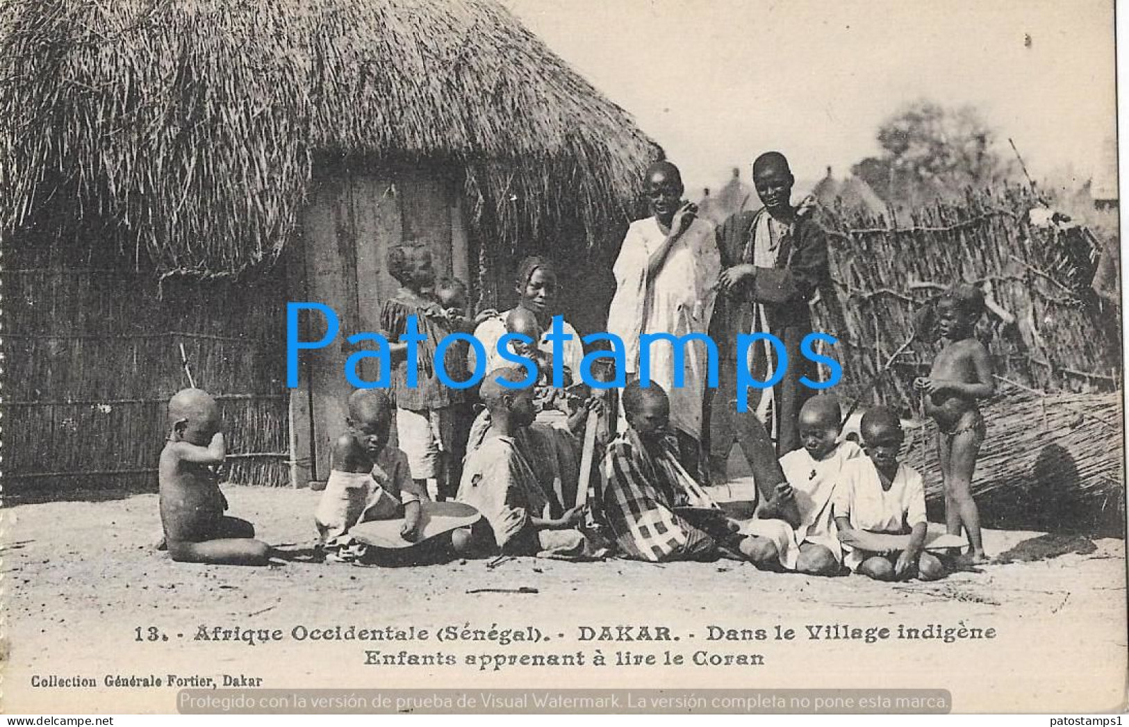 227356 AFRICA DAKAR SENEGAL COSTUMES NATIVE CHILDREN POSTAL POSTCARD - Unclassified