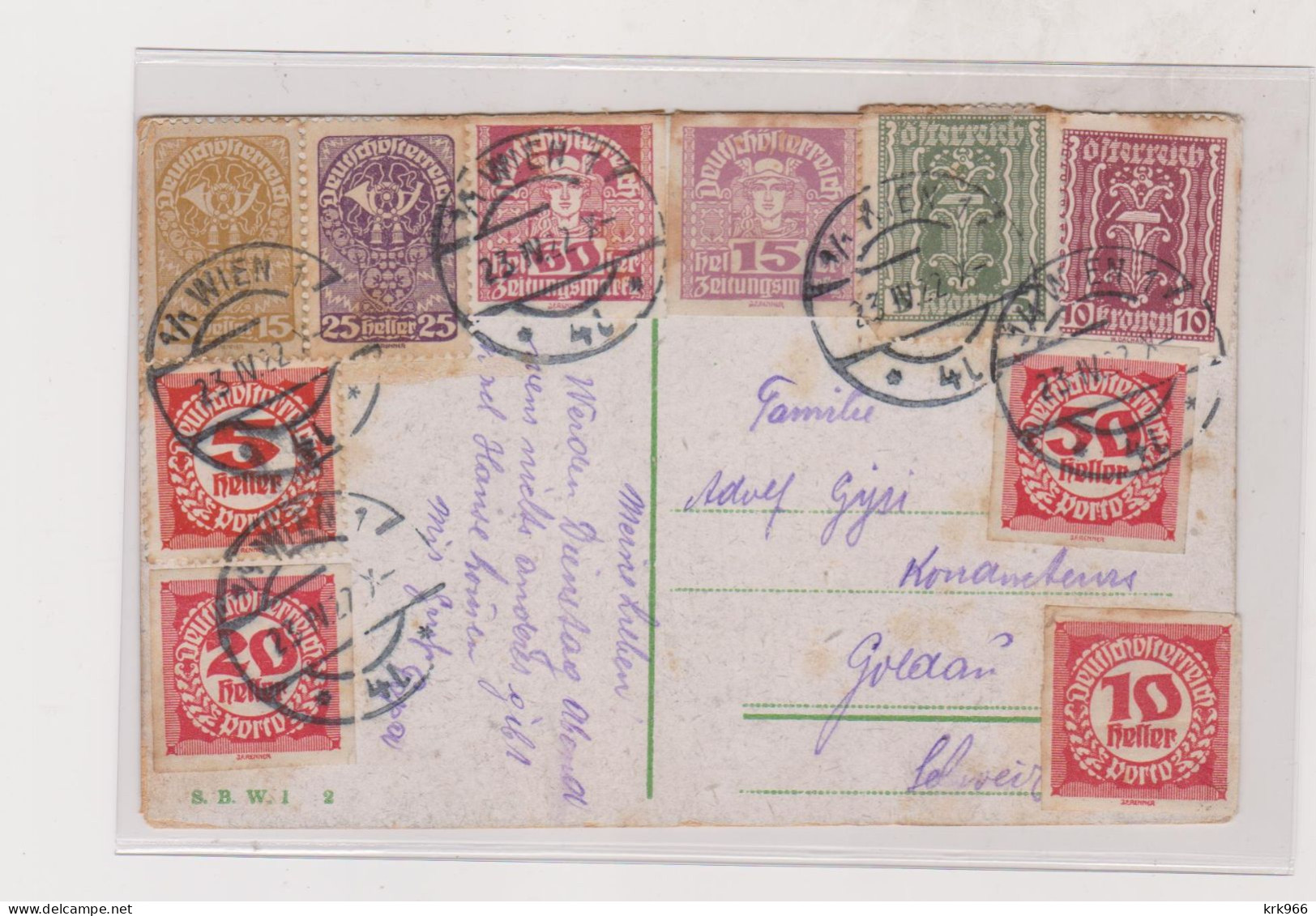 AUSTRIA  1922 WIEN Nice Postcard To Switzerland - Briefe U. Dokumente