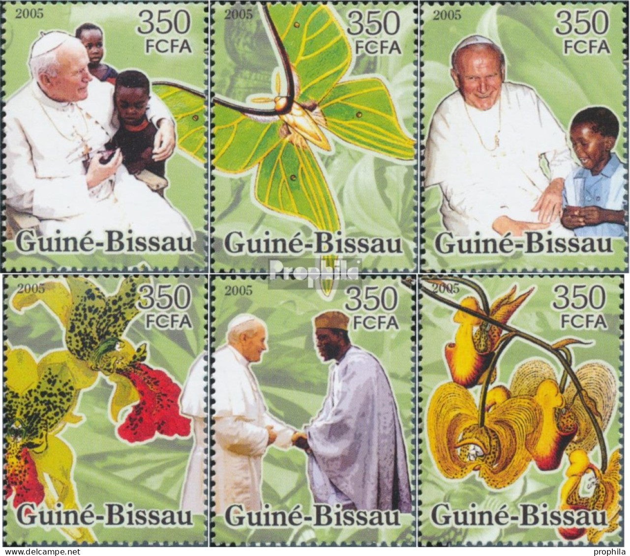 Guinea-Bissau 3202-3207 (kompl. Ausgabe) Postfrisch 2005 Afrikareise Des Papstes - Guinea-Bissau