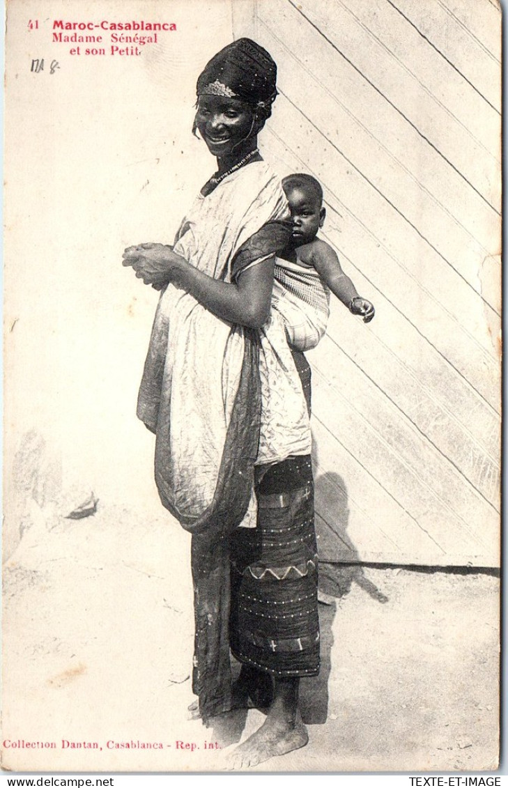 MAROC - CASABLANCA - Madame Senegal Et Son Petit  - Casablanca