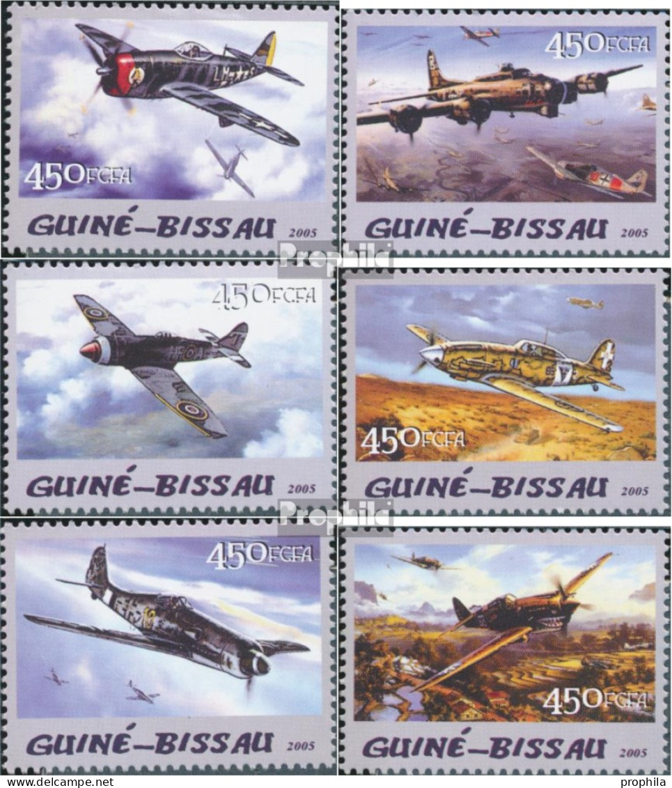 Guinea-Bissau 3093-3098 (kompl. Ausgabe) Postfrisch 2005 Flugzeuge & Jules Verne - Guinea-Bissau