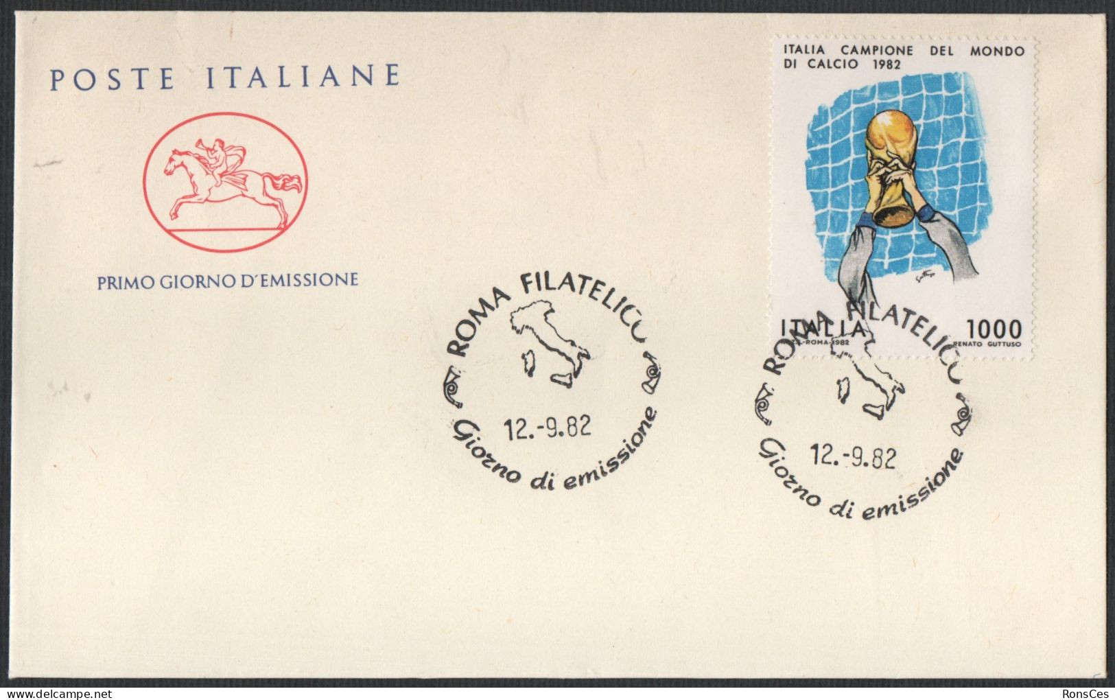 FOOTBALL - ITALIA ROMA FILATELICO 1982 - ITALIA CAMPIONE DEL MONDO DI CALCIO - SPAGNA 1982 - FDC CAVALLINO- A - 1982 – Spain