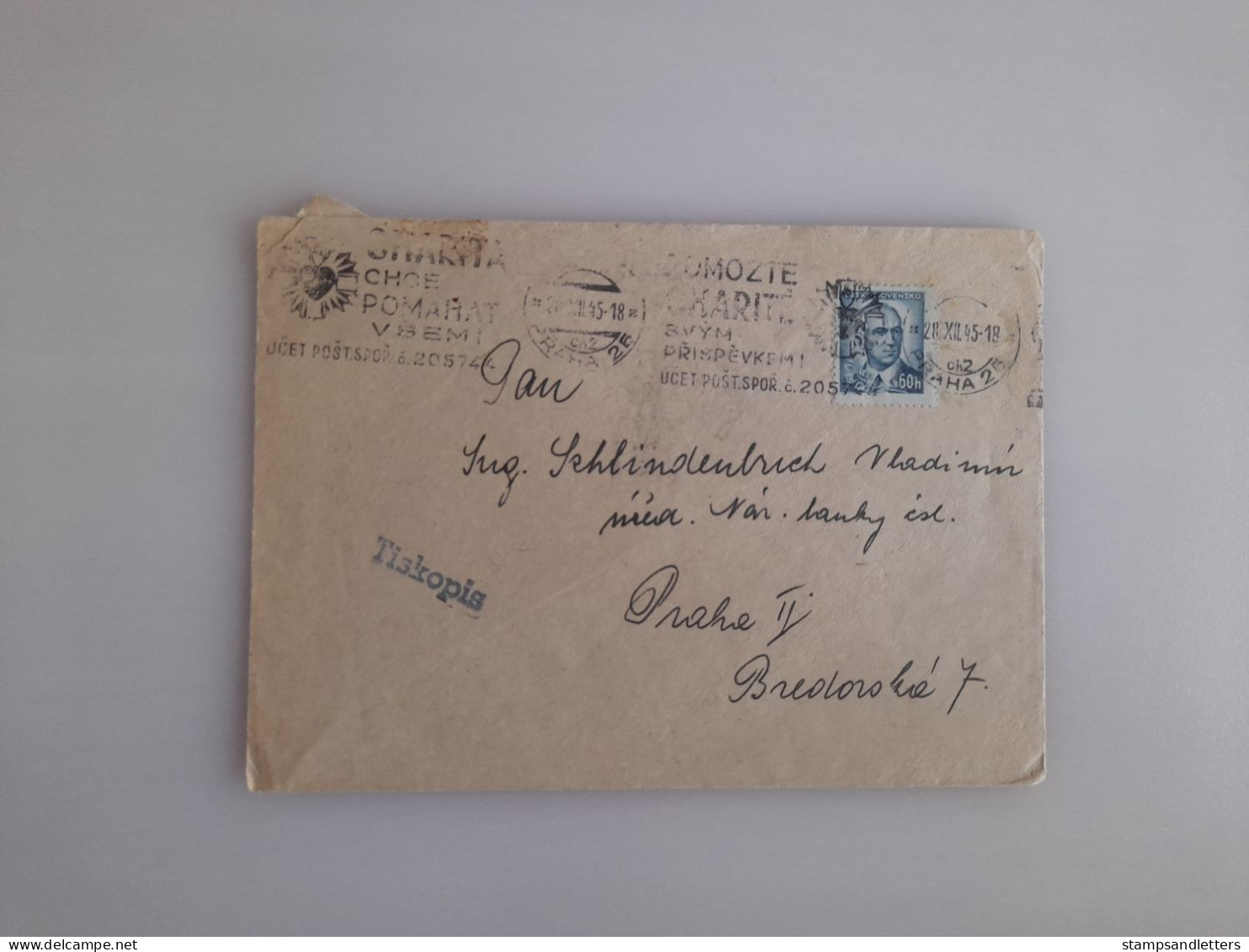 1945. Machine Cancellation - Brieven En Documenten