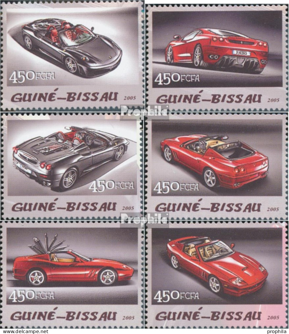 Guinea-Bissau 3086-3091 (kompl. Ausgabe) Postfrisch 2005 Ferrari & Jules Verne & Rotary - Guinea-Bissau