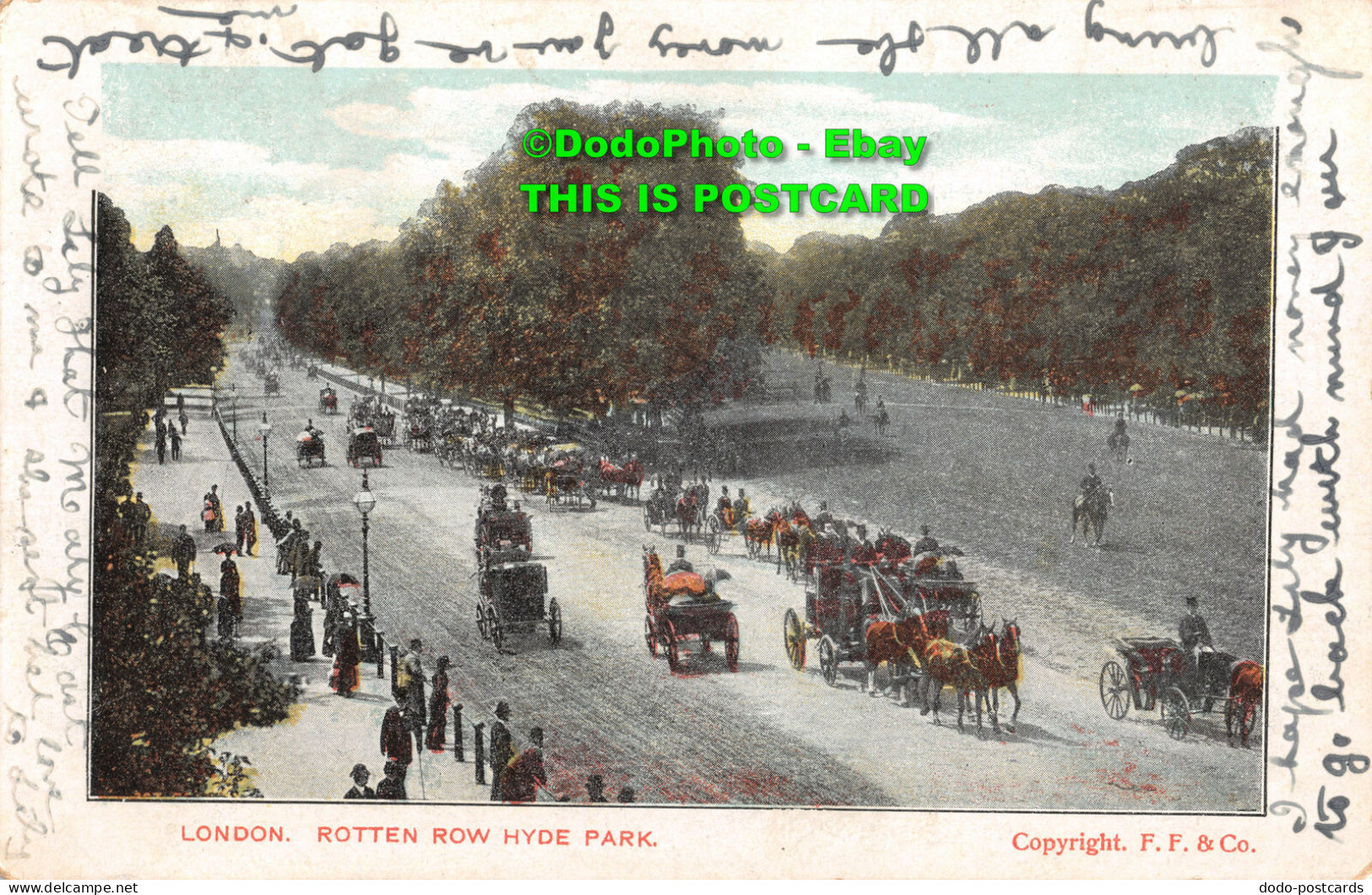 R428818 London. Rotten Row Hyde Park. F. F. Postcard. 1904 - Andere & Zonder Classificatie