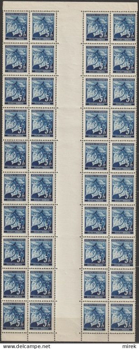 087/ Pof. 20, Vertical Strip With Interarchs, Print Plate 7+8 - Unused Stamps