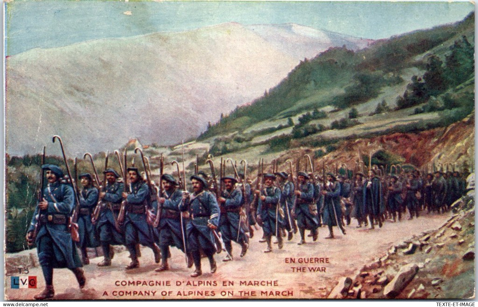 MILITARIA 14/18 - Compagnie D'alpins En Marche  - Weltkrieg 1914-18