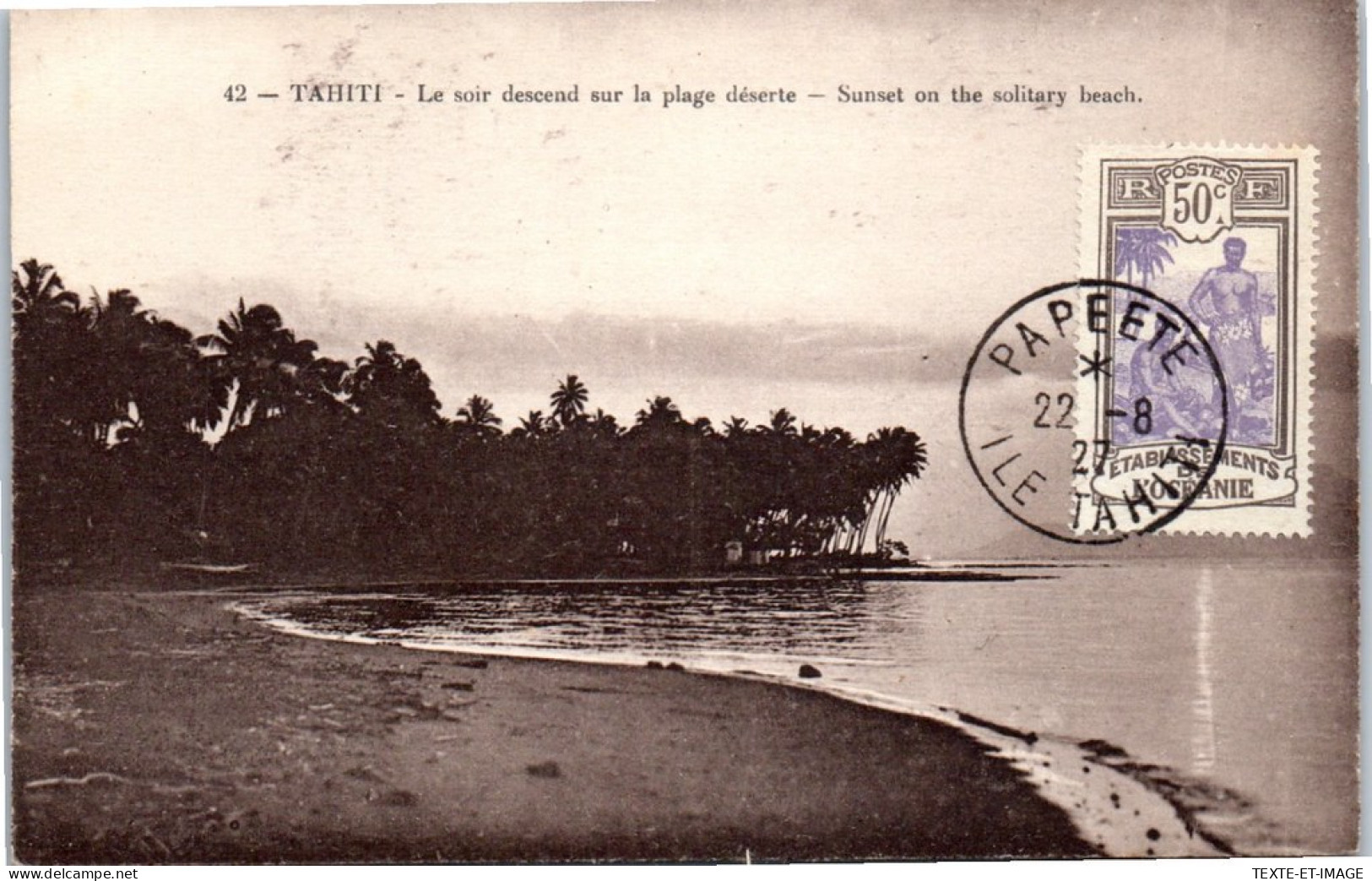 POLYNESIE - TAHITI - Le Soir Descend Sur La Plage Deserte  - Polynésie Française