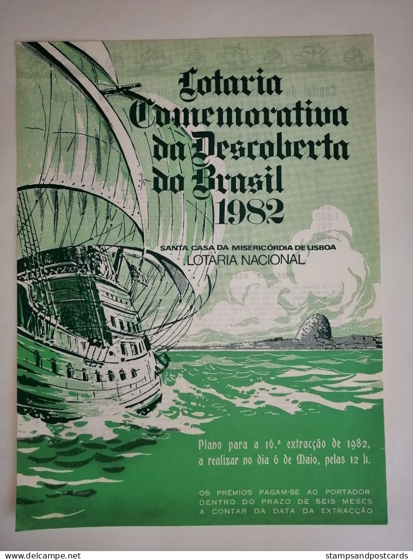 Portugal Loterie Decouverte Du Brèsil Brasil Avis Officiel Affiche 1981 Loteria Lottery Brazil Discovery Notice Poster - Billetes De Lotería