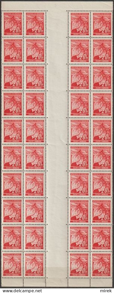 090/ Pof. 22, Vertical Strip With Interarchs, Print Plate 3+4 - Unused Stamps