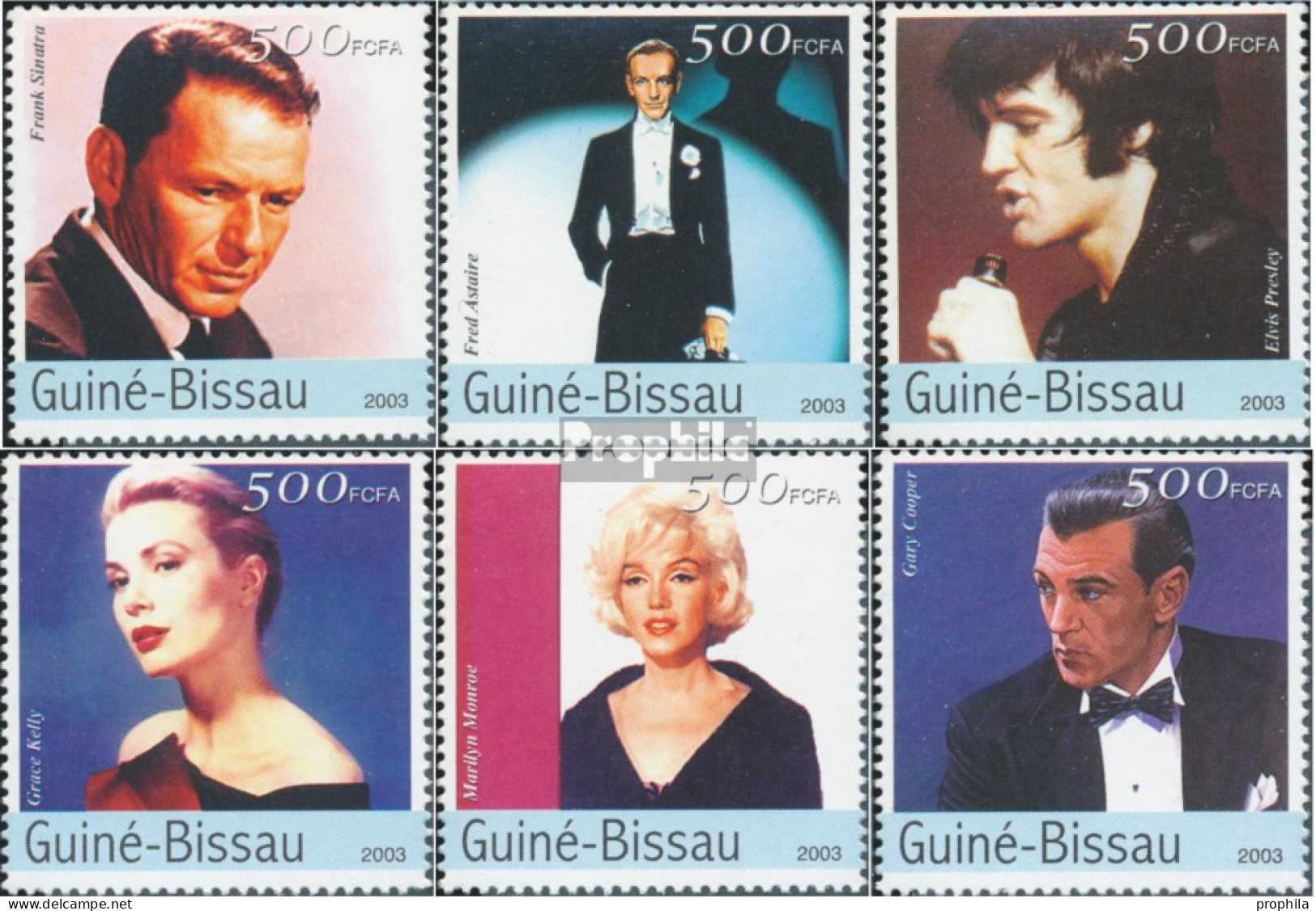 Guinea-Bissau 2608-2613 (kompl. Ausgabe) Postfrisch 2003 Kino - Schauspieler - Guinée-Bissau