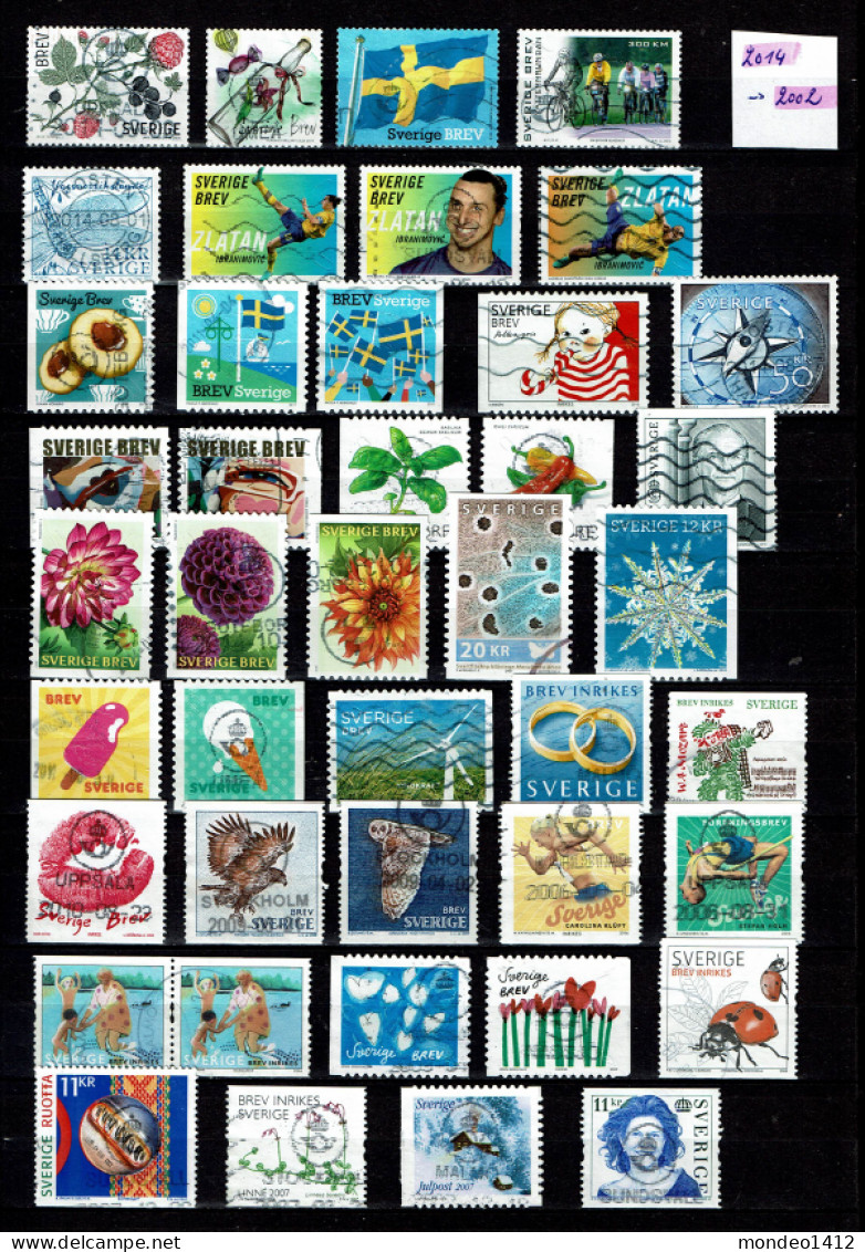 Sweden - 2002/2014 - Collection Lot Used - Different Stamps - Lot De Timbres Oblitérés /2 Scans - Collections