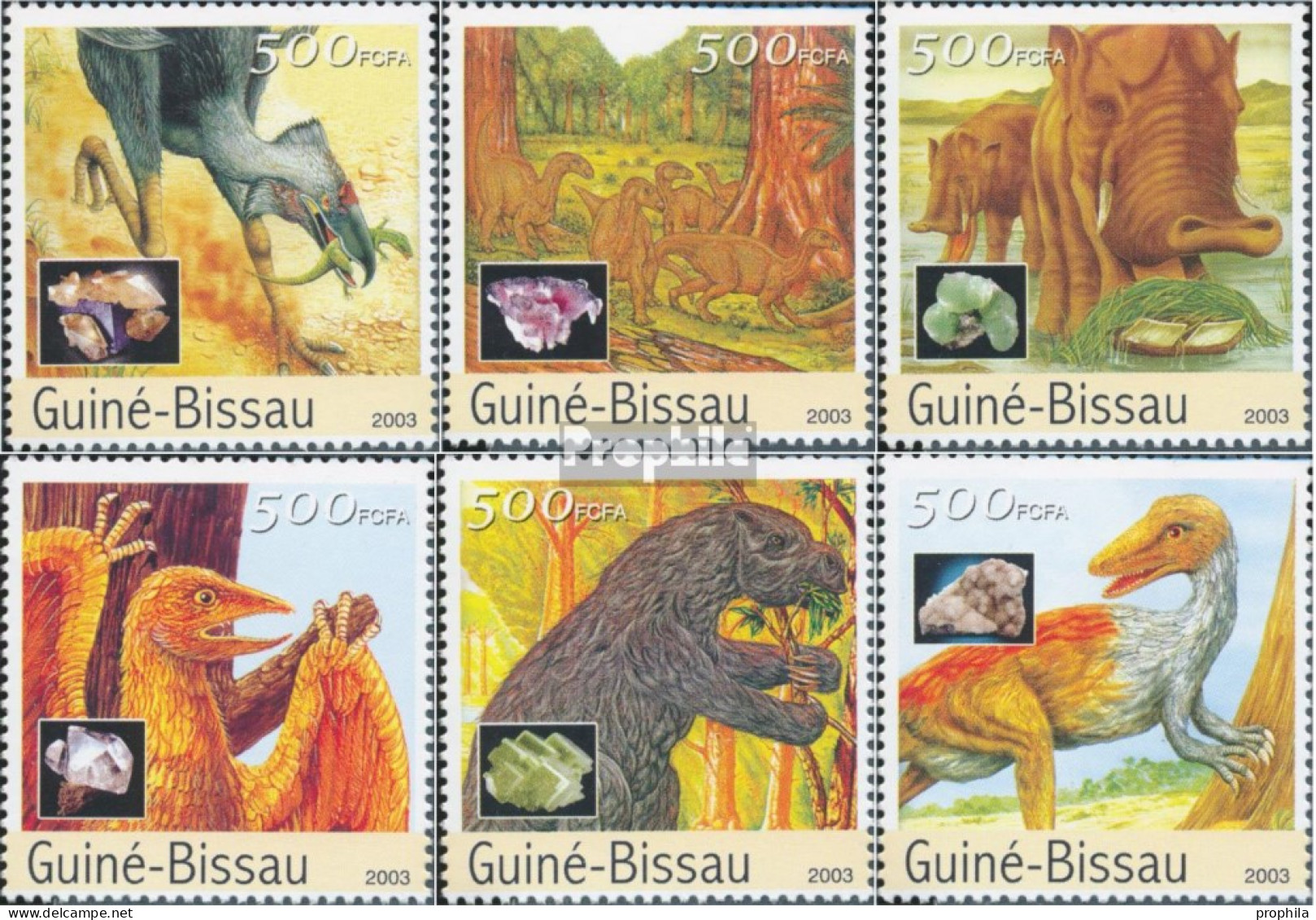 Guinea-Bissau 2496-2501 (kompl. Ausgabe) Postfrisch 2003 Dinosaurier - Guinée-Bissau