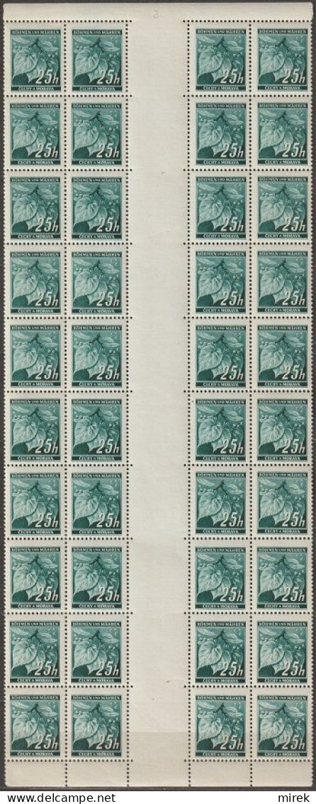 092/ Pof. 23, Vertical Strip With Interarchs, Print Plate 1+2 - Unused Stamps