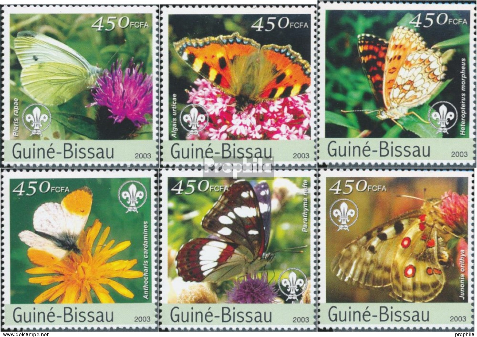 Guinea-Bissau 2482-2487 (kompl. Ausgabe) Postfrisch 2003 Schmetterlinge - Guinée-Bissau