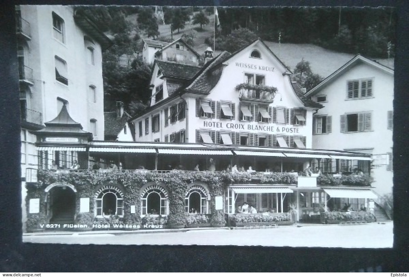 ► Cpsm Bromure - Fluelen Am Vierwaldstettersee Mit Rophaien - ( Hotel Croix Blanche A Suisse - Schweizerhof ) - Flüelen