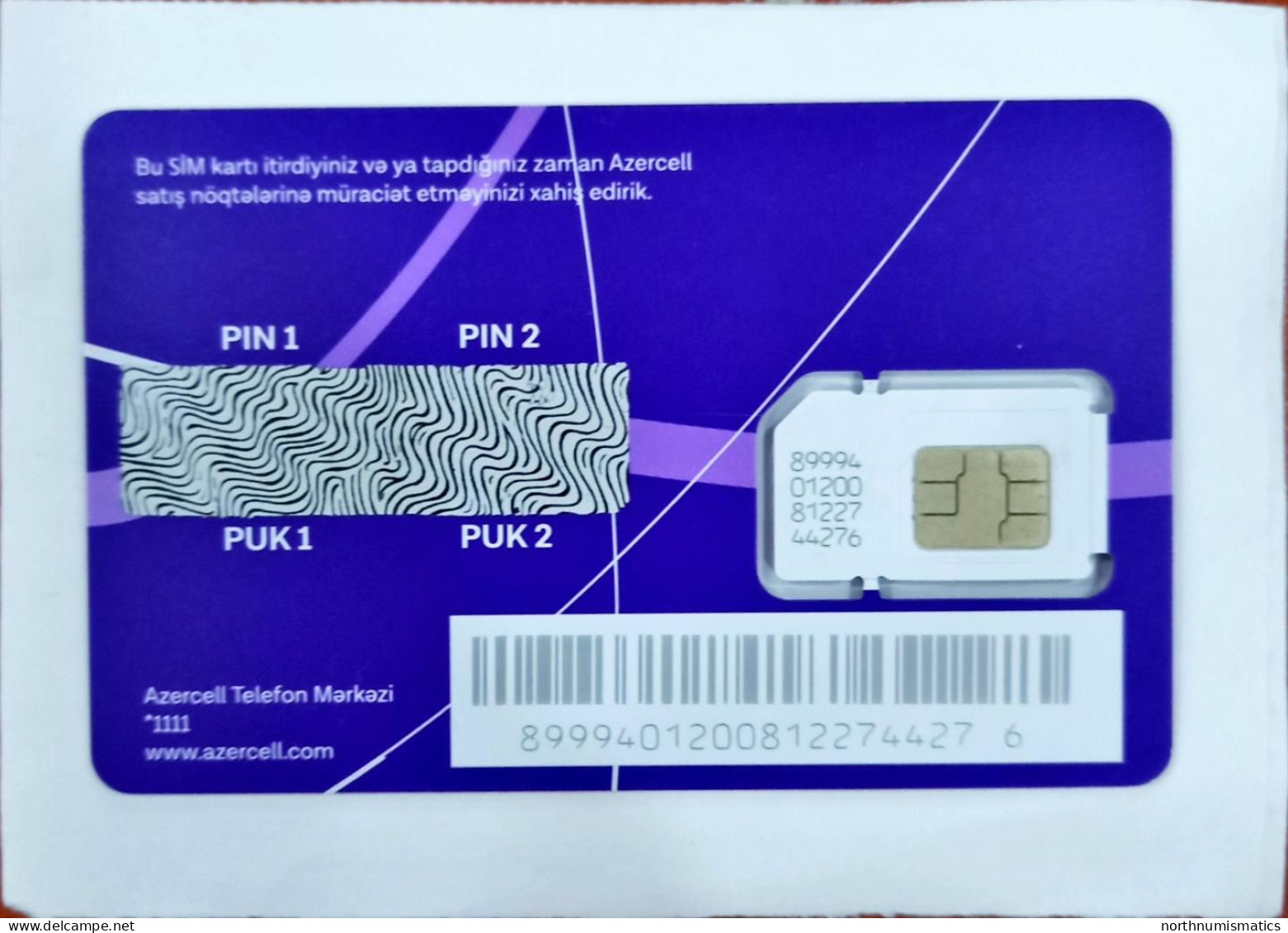 Azercell Gsm Original Chip Sim Card Unused - Lots - Collections