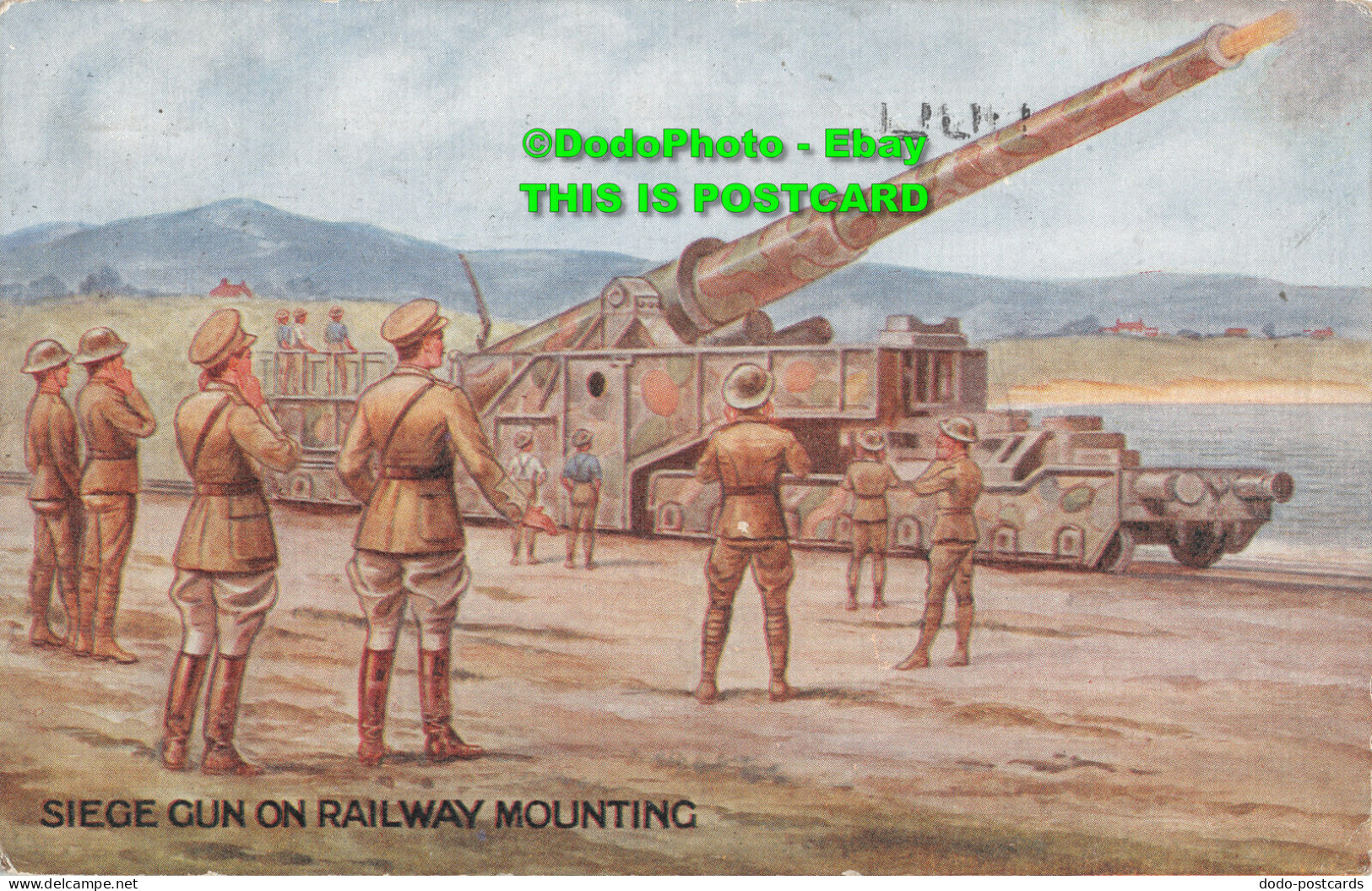 R428922 Siege Gun On Railway Mounting. A. M. Davis. No. 3. War Bond Campaign Pos - Mondo