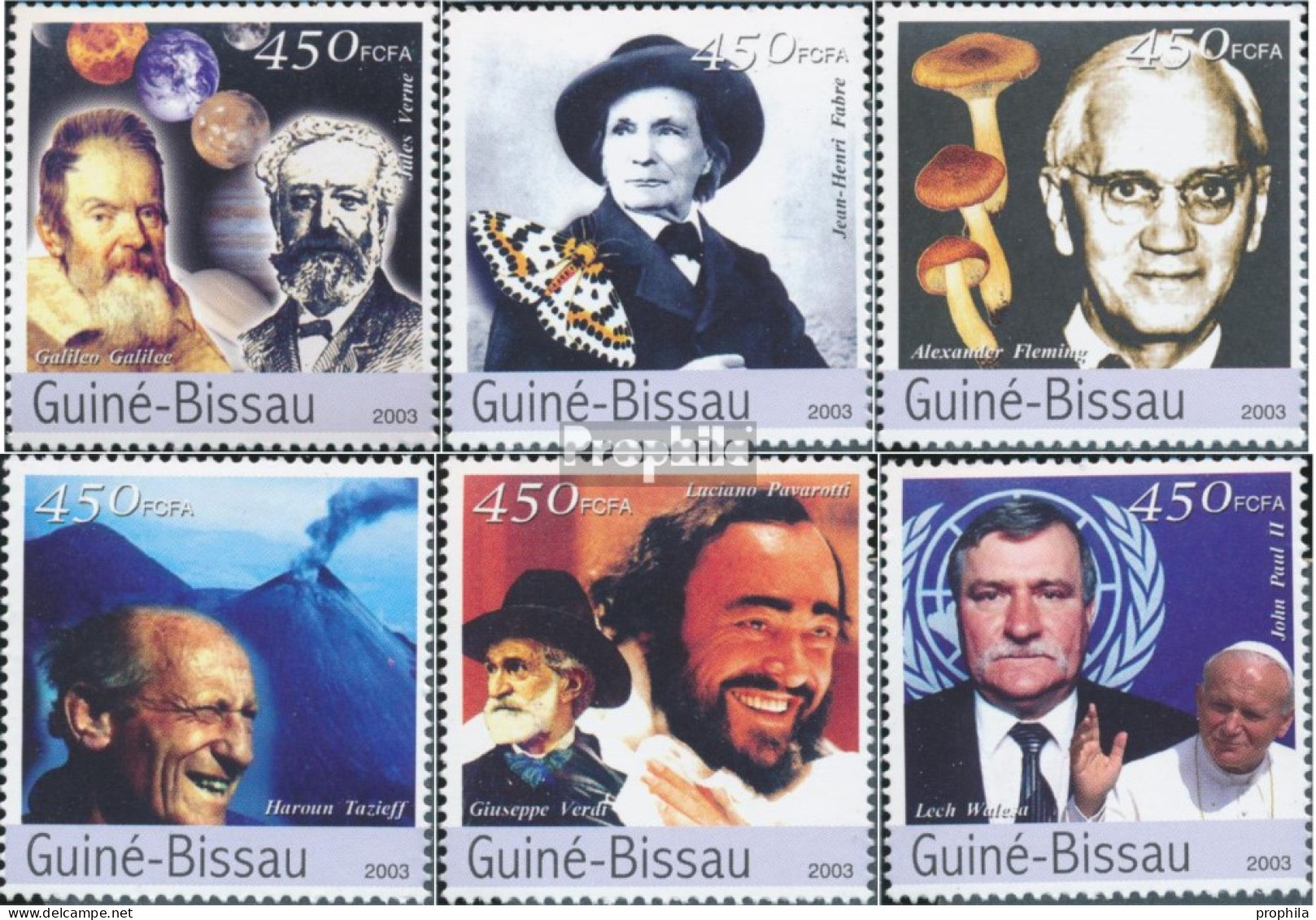 Guinea-Bissau 2415-2420 (kompl. Ausgabe) Postfrisch 2003 Prominente - Guinée-Bissau