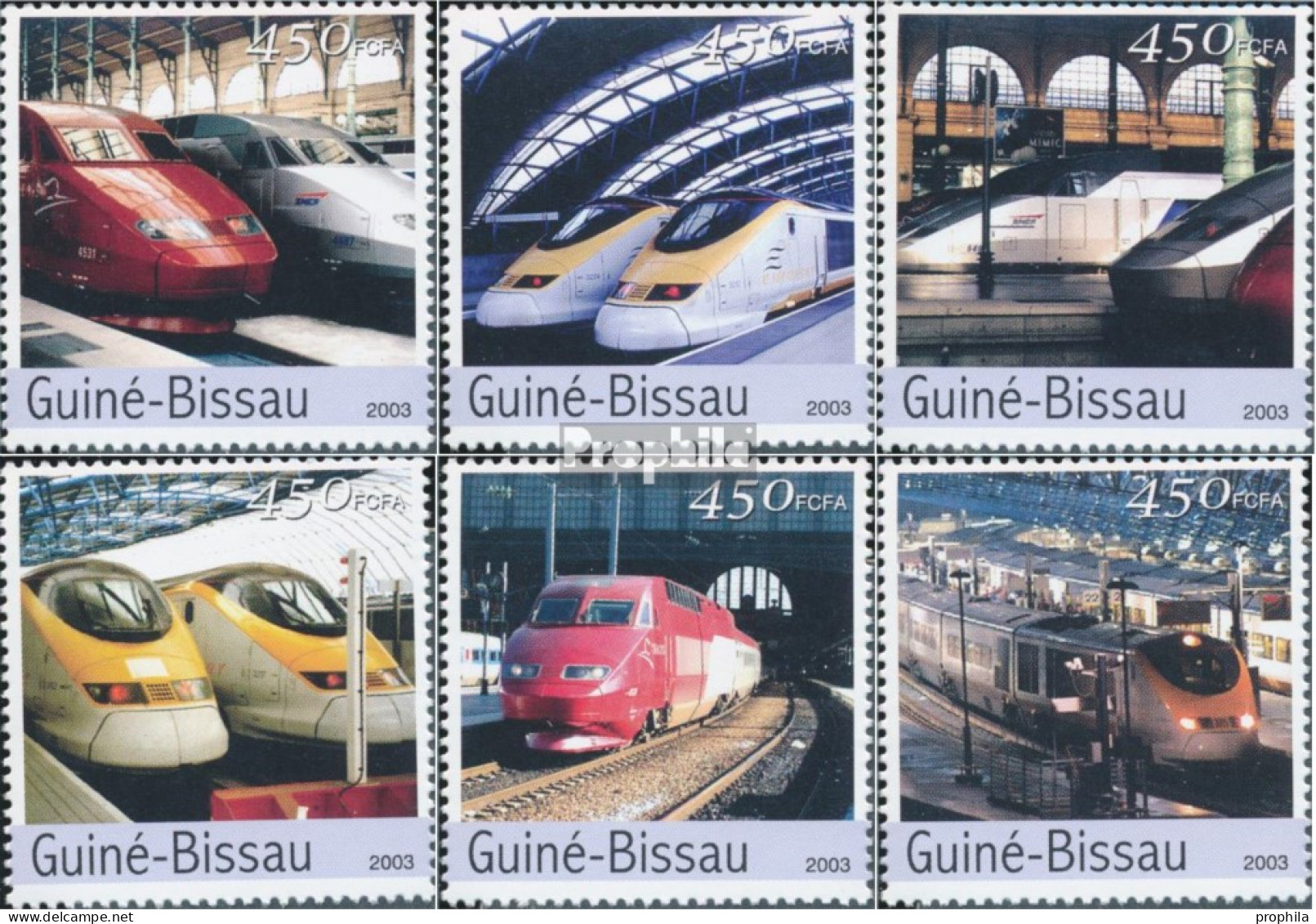 Guinea-Bissau 2408-2413 (kompl. Ausgabe) Postfrisch 2003 Moderne Züge - Guinée-Bissau