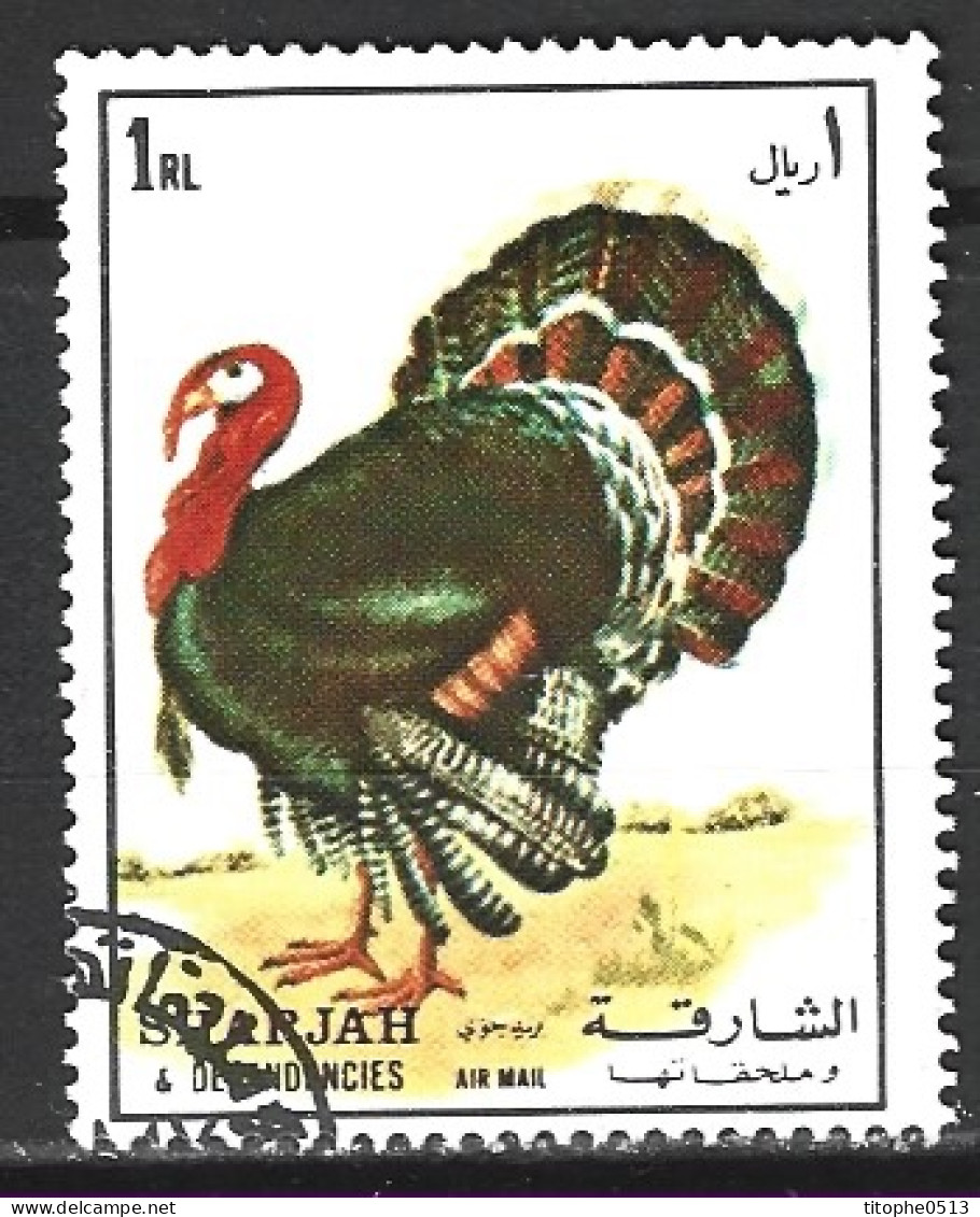 SHARJAH. Timbre Oblitéré. Dindon. - Gallinaceans & Pheasants