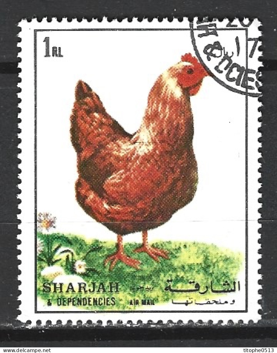 SHARJAH. Timbre Oblitéré. Poule. - Hoendervogels & Fazanten