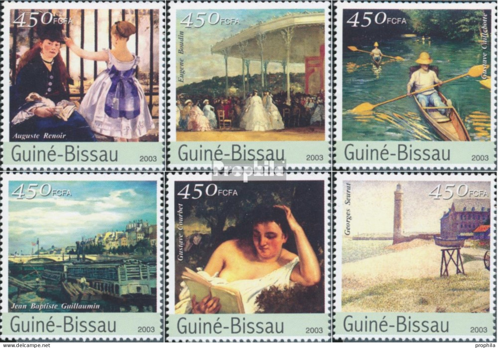 Guinea-Bissau 2315-2320 (kompl. Ausgabe) Postfrisch 2003 Impressionisten - Guinée-Bissau