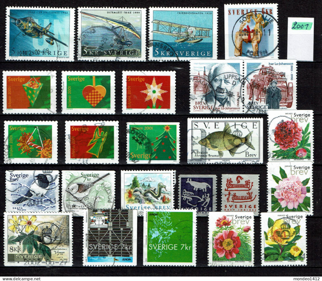 Sweden - 2001 - Collection Lot Used - Different Stamps - Lot De Timbres Oblitérés - Collezioni