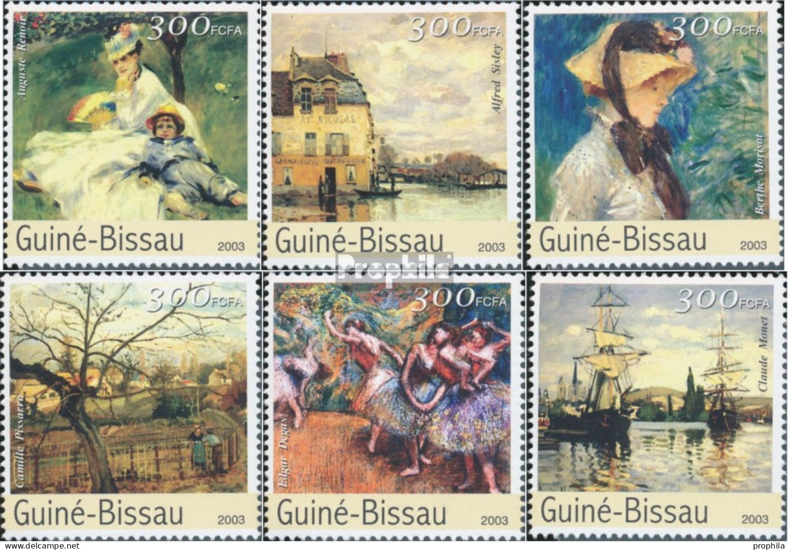 Guinea-Bissau 2303-2308 (kompl. Ausgabe) Postfrisch 2003 Impressionisten - Guinée-Bissau