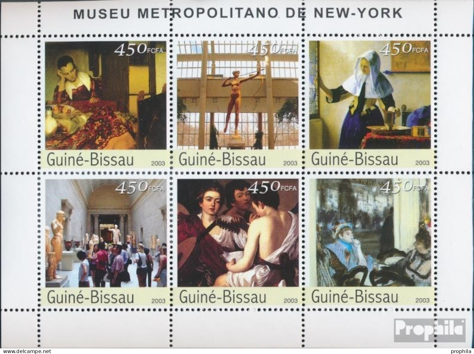 Guinea-Bissau 2291-2296 Kleinbogen (kompl. Ausgabe) Postfrisch 2003 Metropolitan Museum New York - Guinée-Bissau
