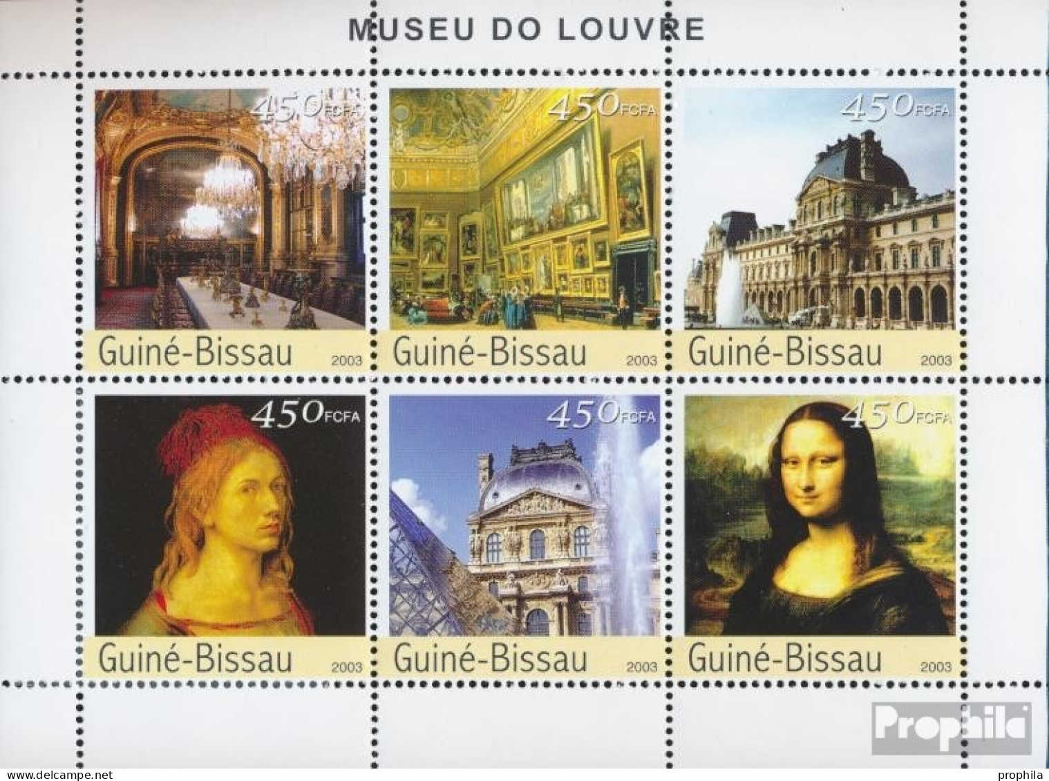 Guinea-Bissau 2279-2284 Kleinbogen (kompl. Ausgabe) Postfrisch 2003 Louvre - Guinée-Bissau