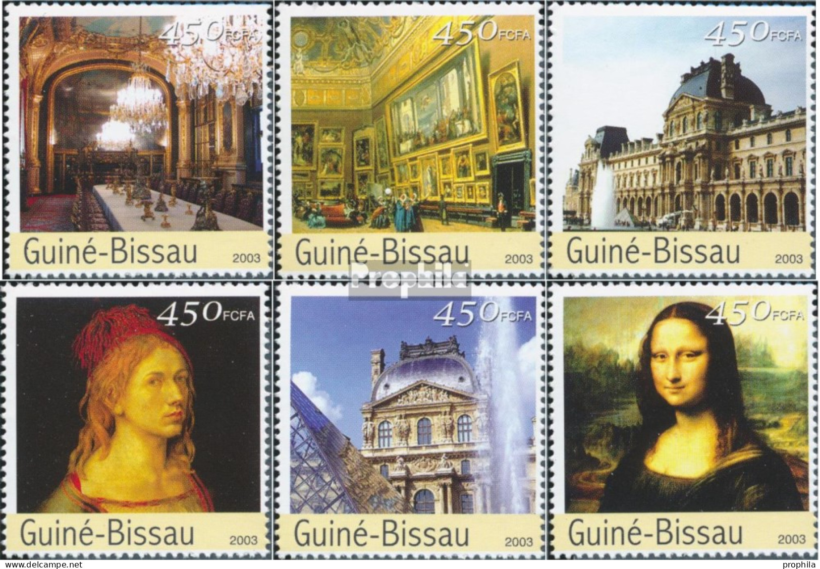 Guinea-Bissau 2279-2284 (kompl. Ausgabe) Postfrisch 2003 Louvre - Guinée-Bissau