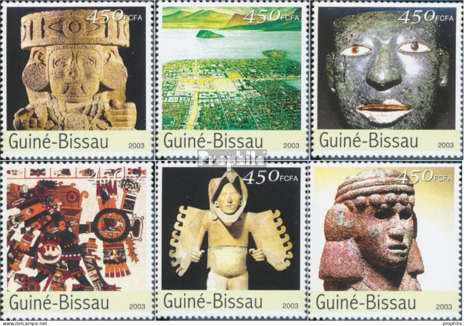 Guinea-Bissau 2200-2205 (kompl. Ausgabe) Postfrisch 2003 Zivilisation Der Azteken - Guinée-Bissau
