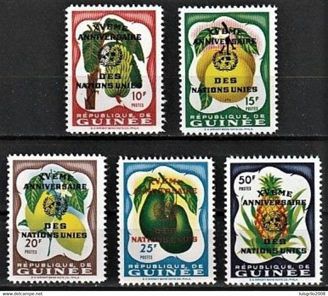 XV èmé Anniversaire Des Nations Unis / Republique De Guinee, 1961 Complete Set - MNH** - Guinea (1958-...)