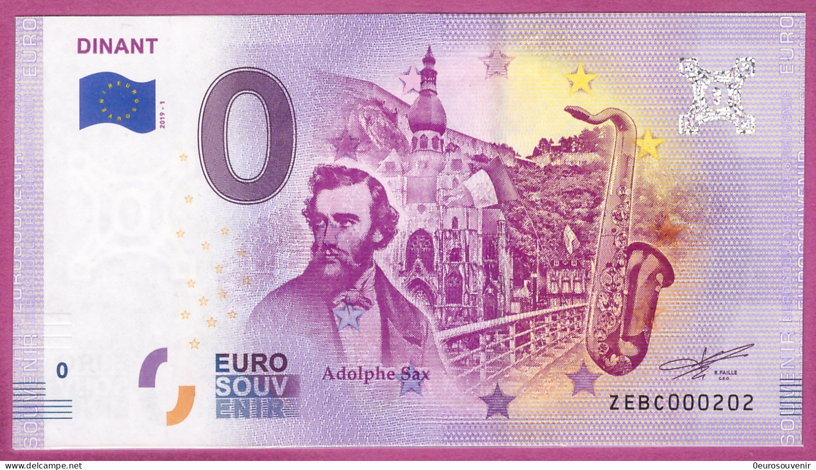 0-Euro ZEBC 2019-1  DINANT - ADOLPHE SAX - Essais Privés / Non-officiels