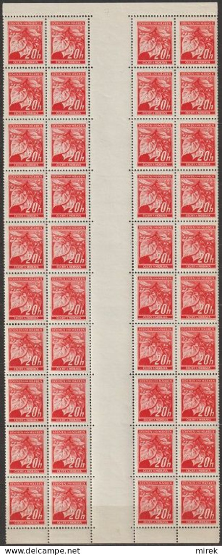 091/ Pof. 22, Vertical Strip With Interarchs, Print Plate 7+8 - Unused Stamps