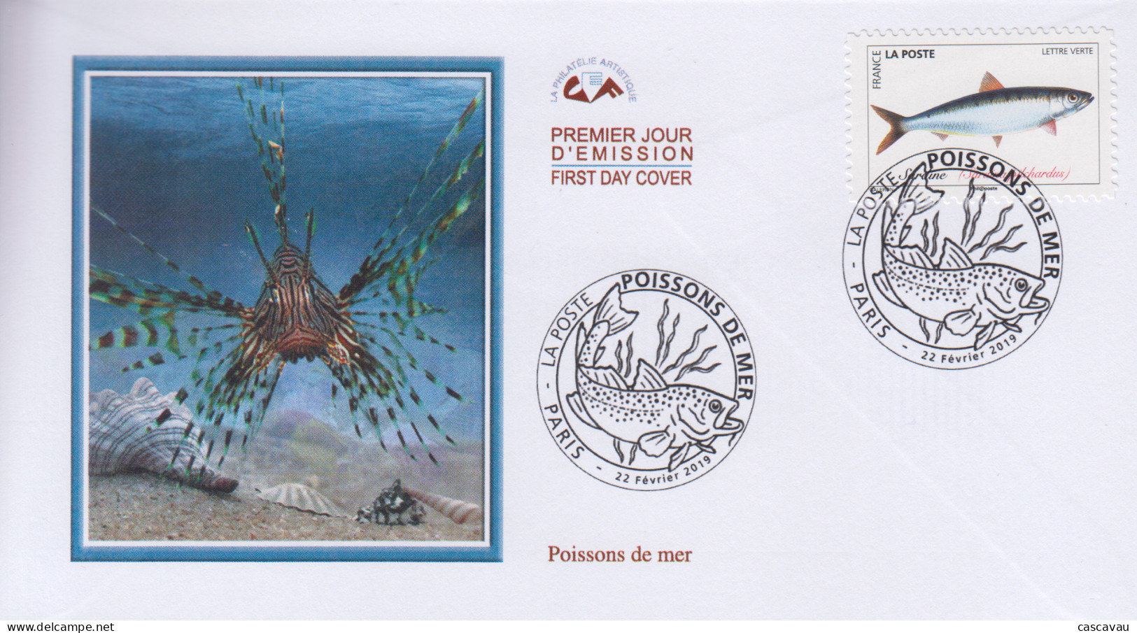 Enveloppe  FDC  1er  Jour     FRANCE     Les  Poissons  De   Mer   :  Sardine    2019 - 2010-2019