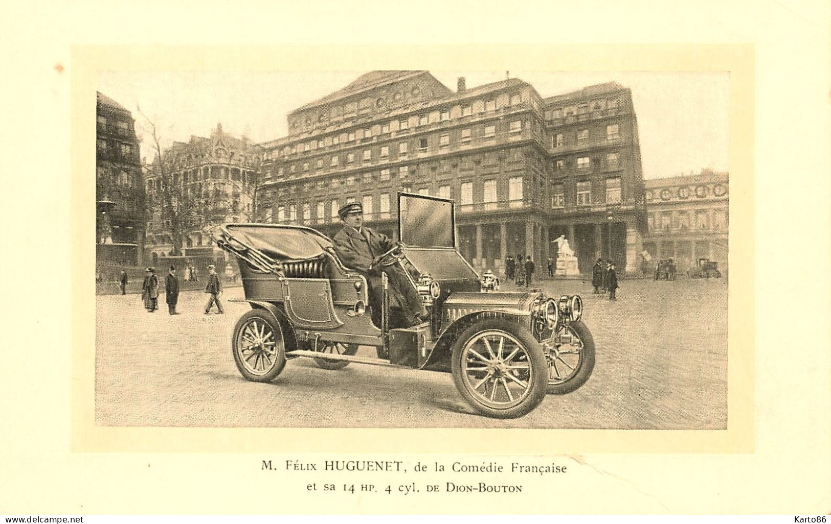 Mr Félix HUGUENET Sur Automobile Voiture DE DION BOUTON 14HP 4cyl * De Dion Bouton Artiste Comédie Française - Passenger Cars