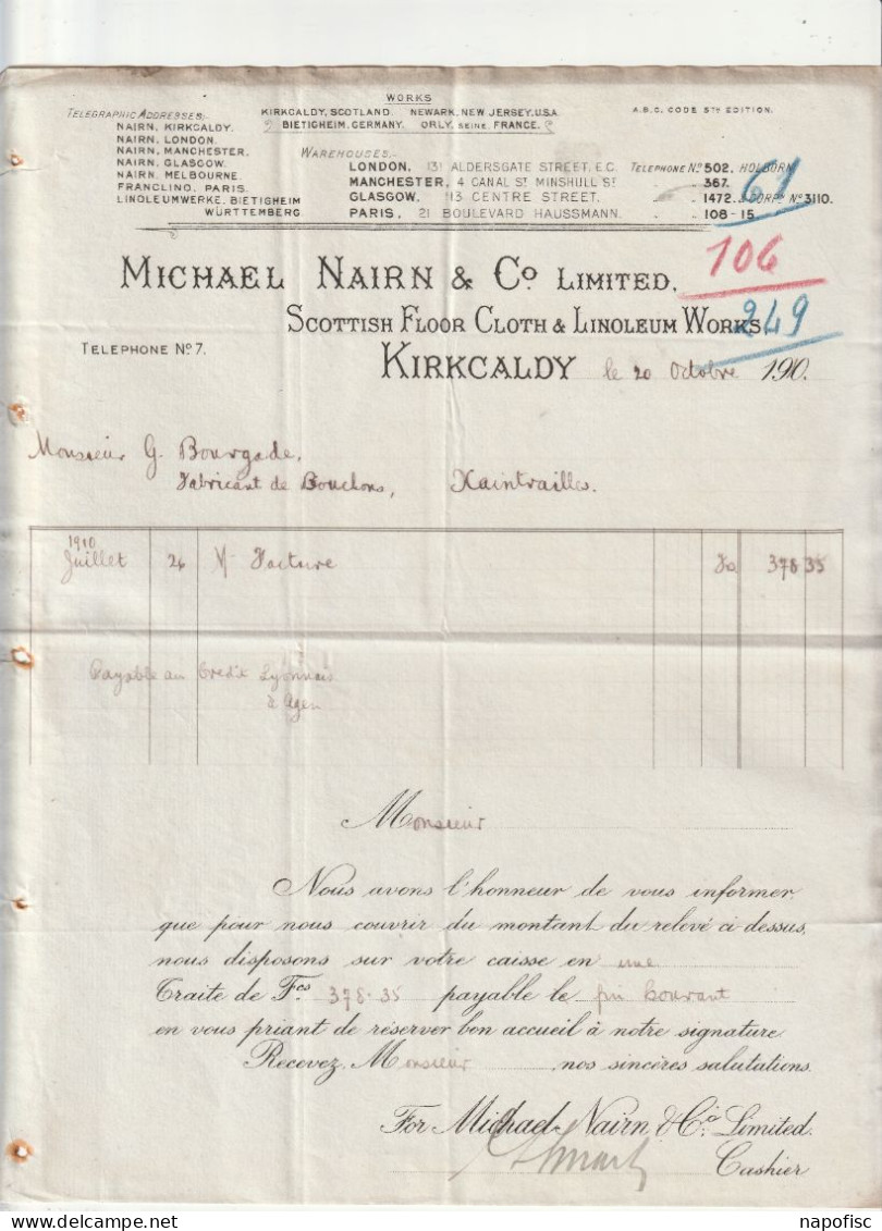 98-M.Nairn & Co Ltd..Scottish Floor & Linoleum Works..Kirkcaldy..Scotland..(U.K)..1910 - Ver. Königreich