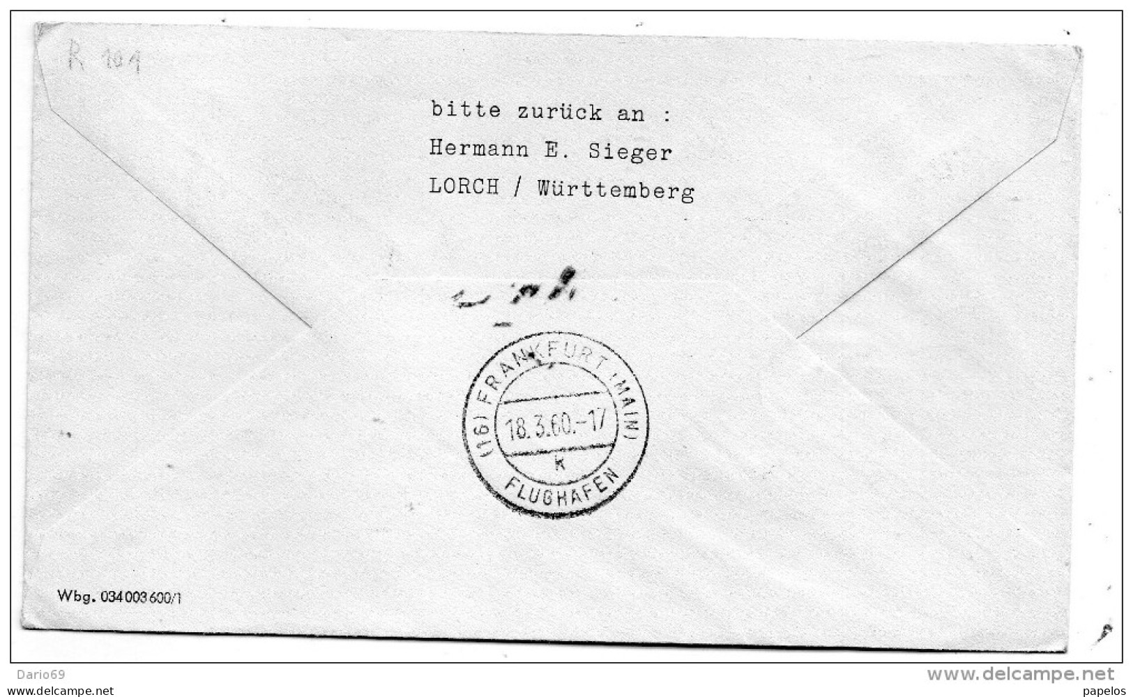 1960 LETTERA INTESTATA LUFTHANSA  CON ANNULLO NEW YORK - Lettres & Documents