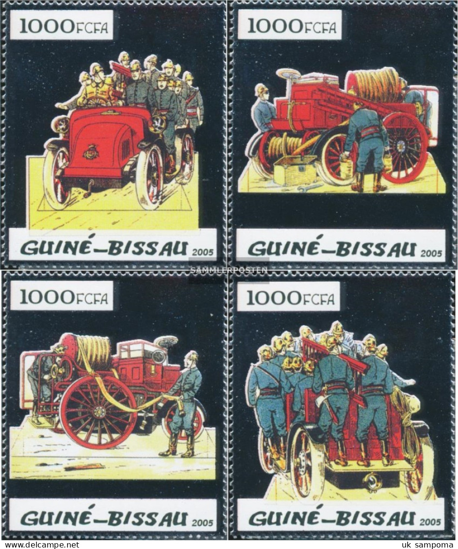 Guinea-Bissau 2956-2959 (complete. Issue) Unmounted Mint / Never Hinged 2005 Fire Engines - Guinea-Bissau