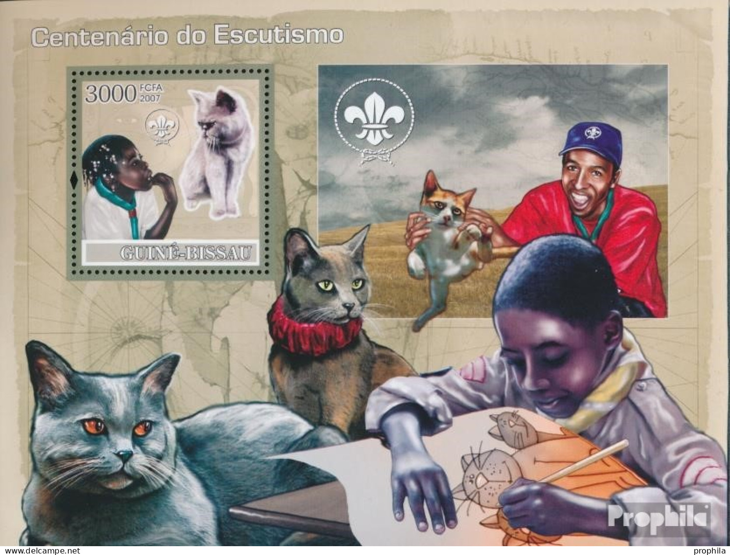 Guinea-Bissau Block 610 (kompl. Ausgabe) Postfrisch 2007 Pfadfinder / Hauskatzen - Guinea-Bissau