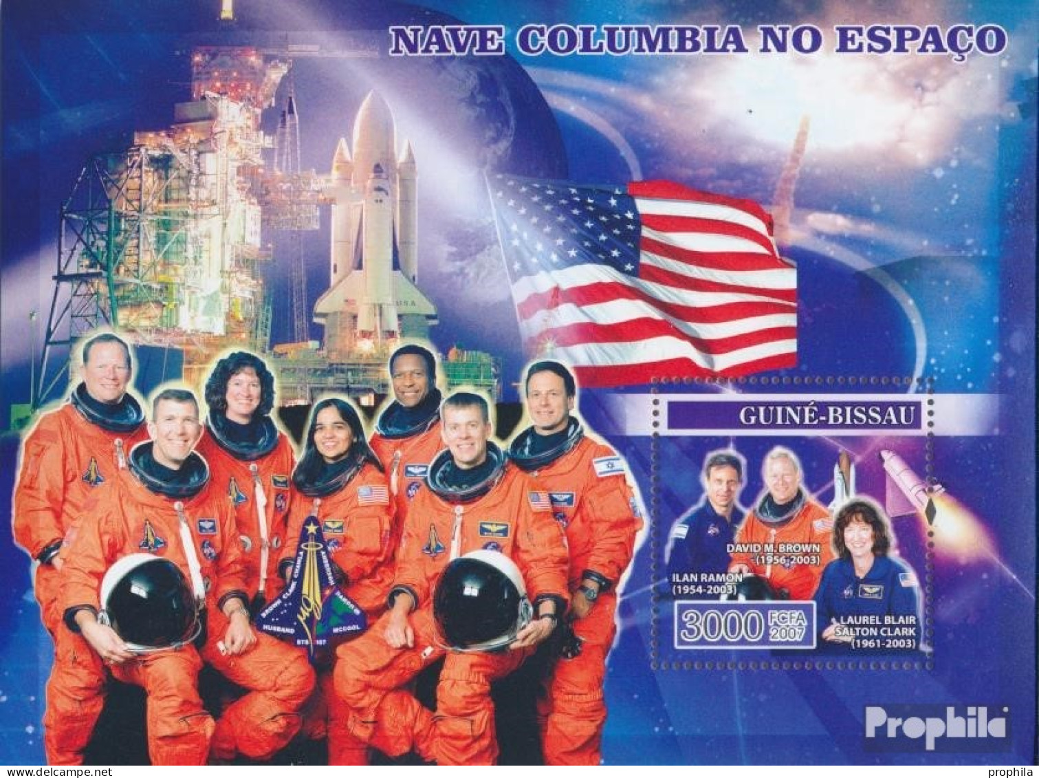 Guinea-Bissau Block 594 (kompl. Ausgabe) Postfrisch 2007 Space Shuttle Columbia - Guinea-Bissau